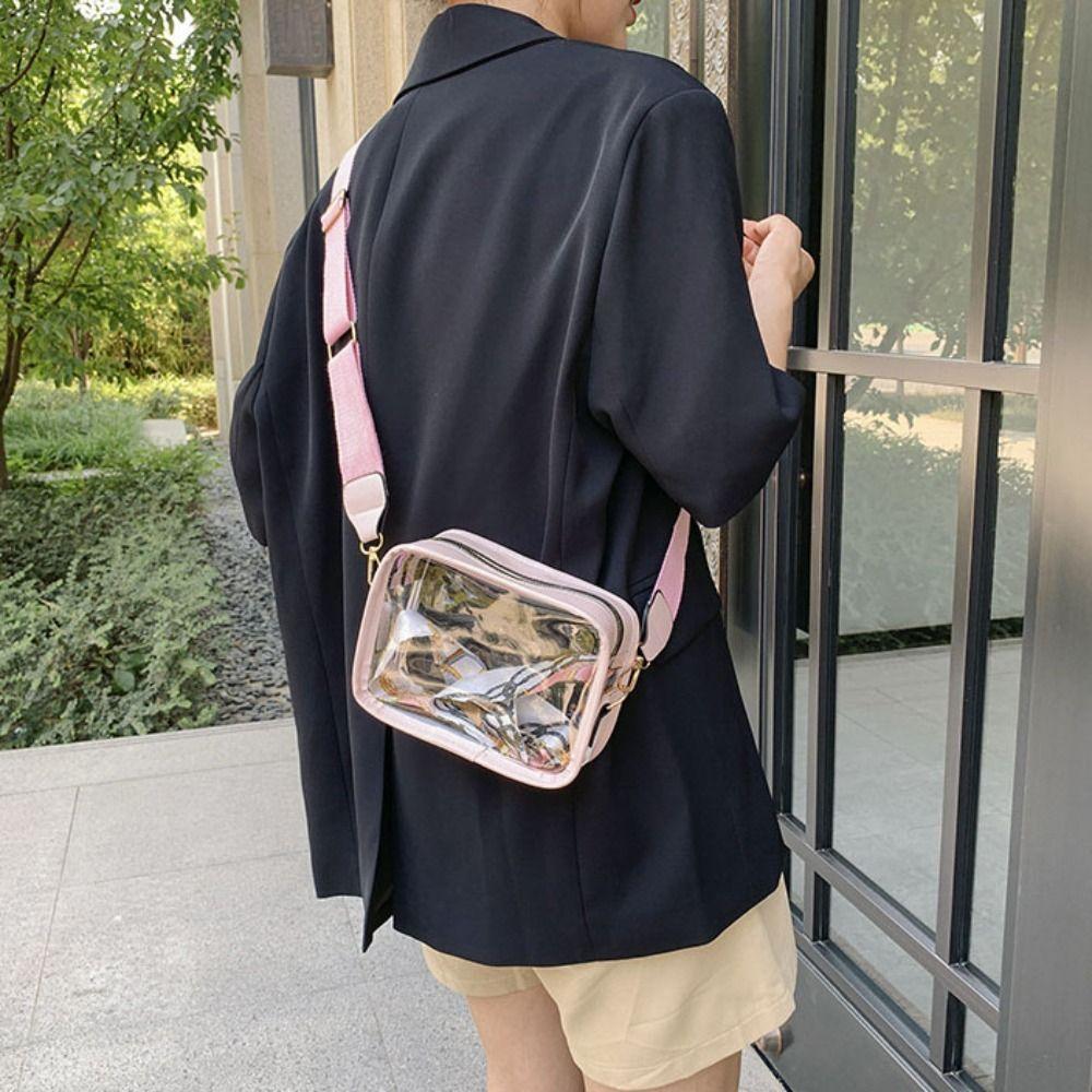 Clear Transparent Jelly Crossbody Bag Storage Bag Transparent Handbag PVC Shoulder Bag  Outdoor