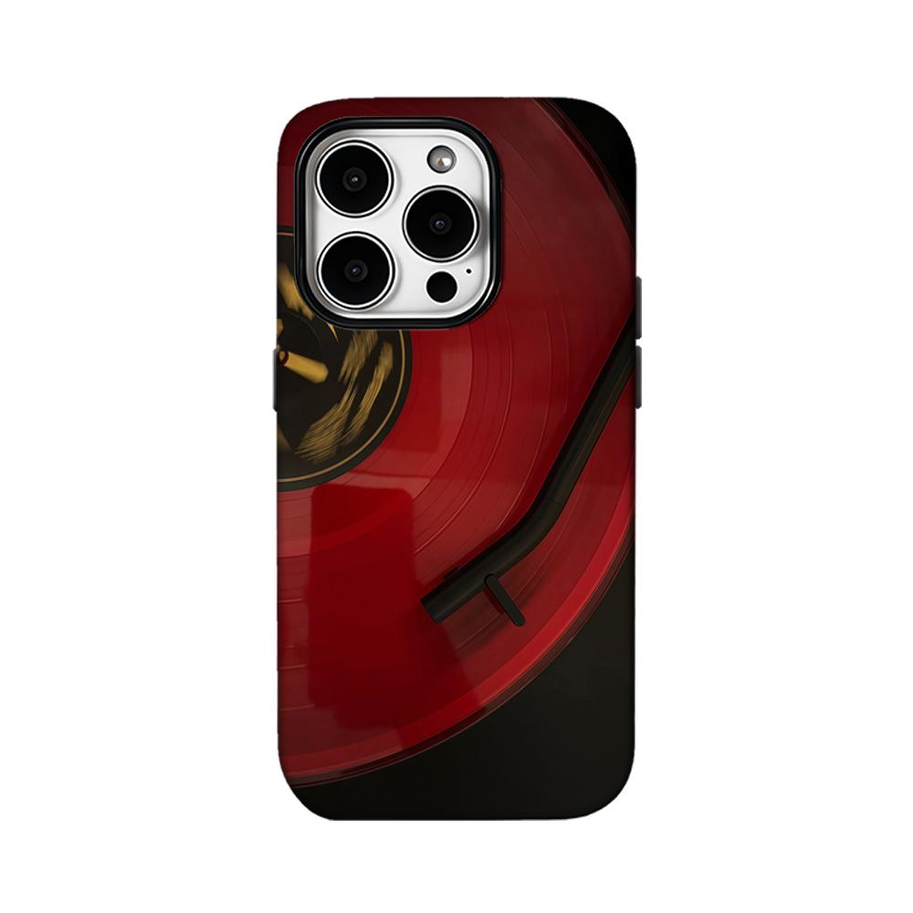 

Red Vinyl Record Phone Case for IPhone 16 15 14 13 12 11 X XS XR XSMAX 7 8 Pro Max Plus Double-layer Back Cover IPHONEXSMAX
