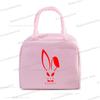 Cartoon Rabbit Series Print Portable Lunch Bag Women Kids Food Thermal Box Multi-function Office Bento Insulated Bunny Handbag