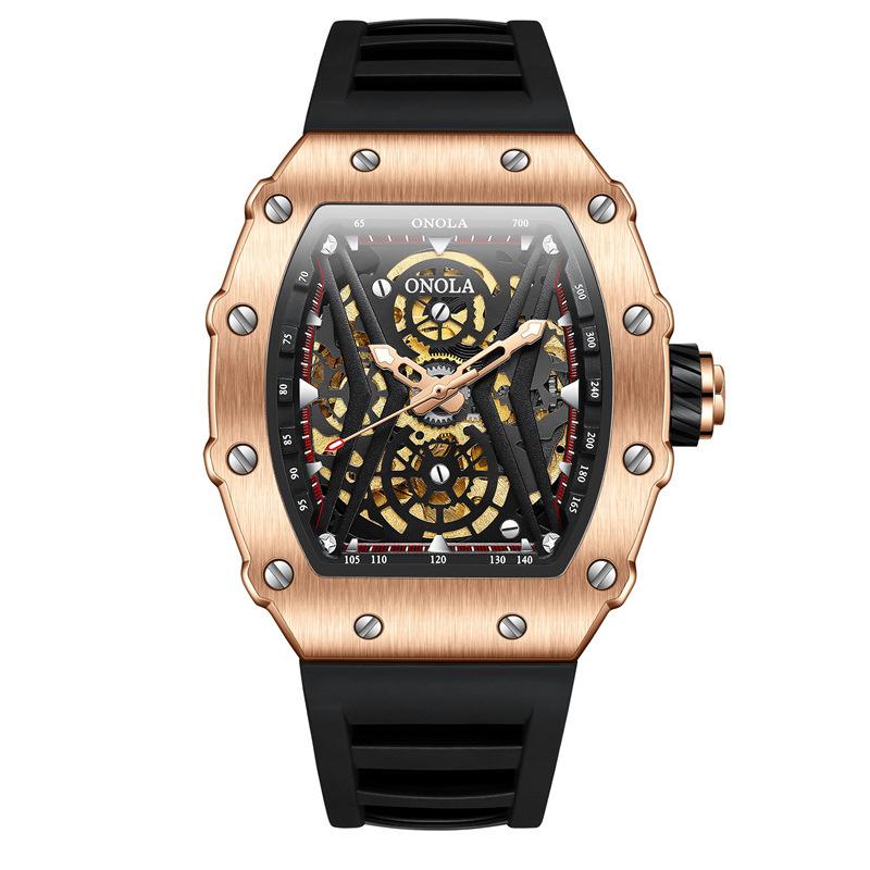 Fashionable Sports Fully Automatic Mechanical Watch Men's Silicone Band Waterproof Watch