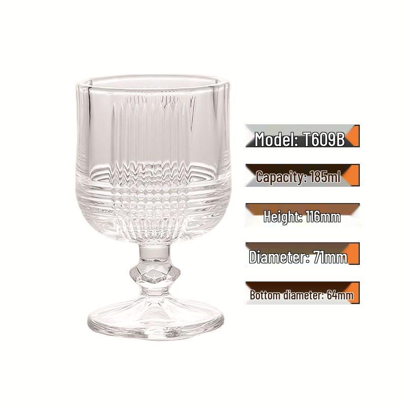 Exquisite Vintage Engraved Glass Liqueur Wine Glass - High-Stemmed, One-Shot, High-Value Mini Glass