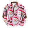 Men's Fashion Christmas Printed Corduroy Zipper Shirt