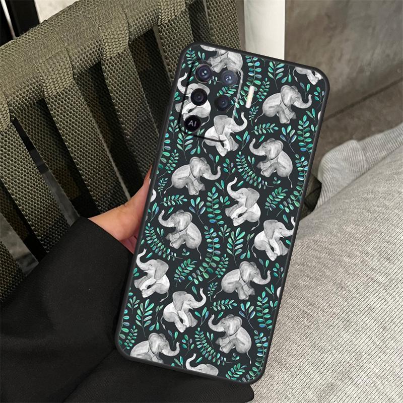 Funda Adorable de Elefante Bebé Para Oppo A38 A18 A58 A78 A98 A79 A40 A60 A80 A16 A76 A96 A15 A74 A94 A54 A77 A17