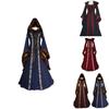 Robe médiévale gothique vintage pour femme Costume Robe victorienne Renaissance à capuche Rétro