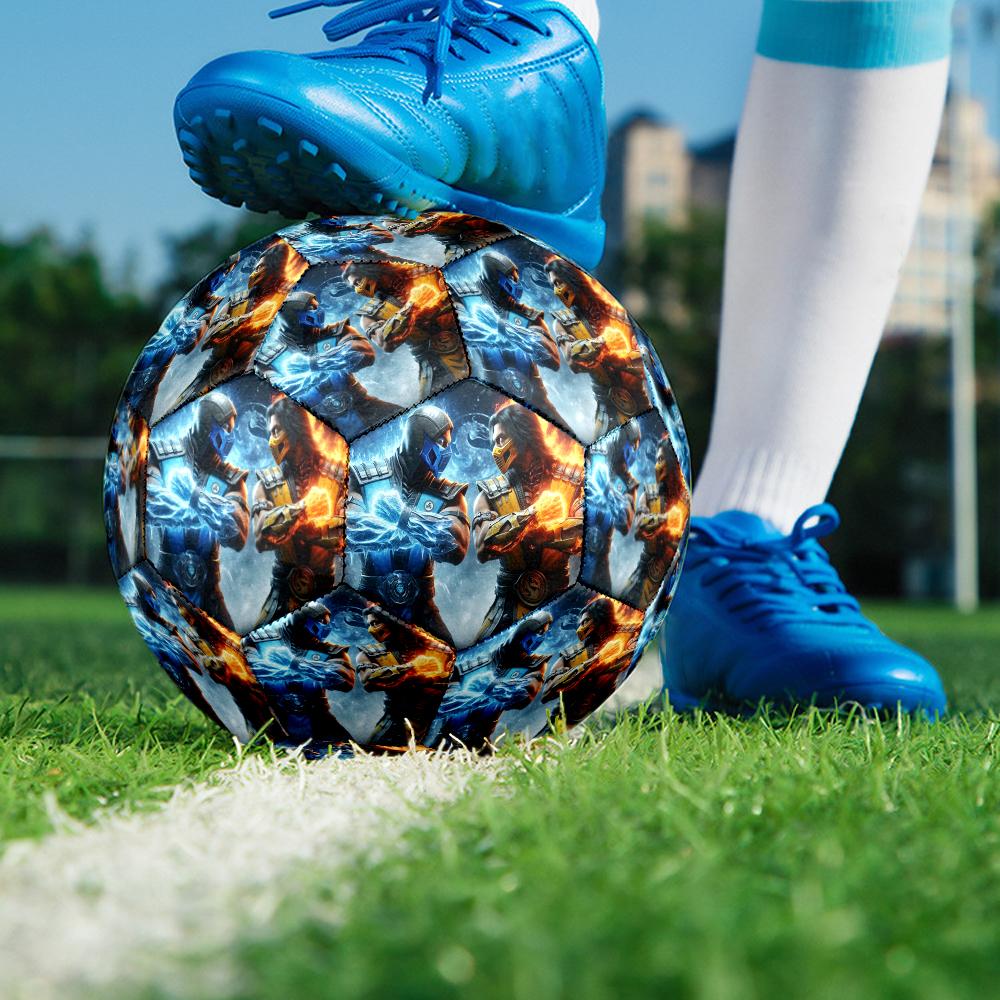 Dark Warrior's Mortal Kombat Size 5 Soccer Ball,Indoor/Outdoor Suitable for Training Matches Tournaments Practice Games Perfect Gift for Fan