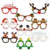 9Pcs/Set Christmas Decorative Glasses Santa Claus Snowman Elk Paper Glasses Frame Merry Christmas New Year Photo Prop Supplies