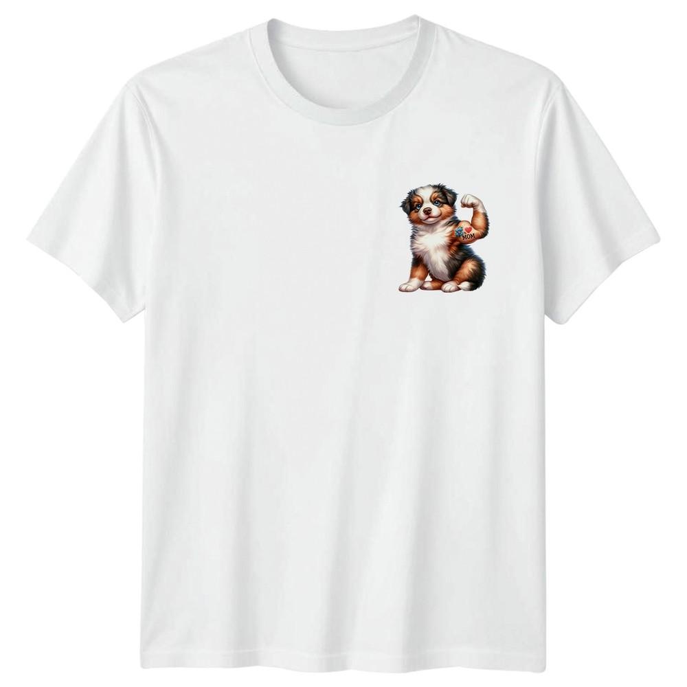 Puppy Mom Tattoo Australian Shepherd Dogs Unisexs TShirt Unisexs Tee Graphic Top S