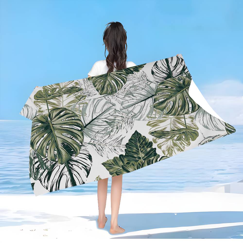 Klassisches Monstera Deliciosa Mikrofaser Strandtuch Saugfähig Schnelltrocknend Weich Yoga Schwimmen Resort Bergsteigen Handtuch