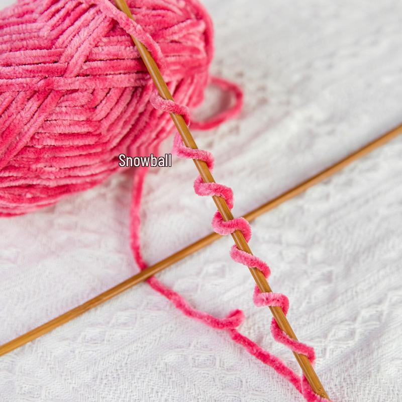 Jiate Snowball Chenille Yarn: Cozy, Thick, Fluffy Yarn for DIY Crochet, Gold Velvet Knit, Shoes, and Scarf Projects.