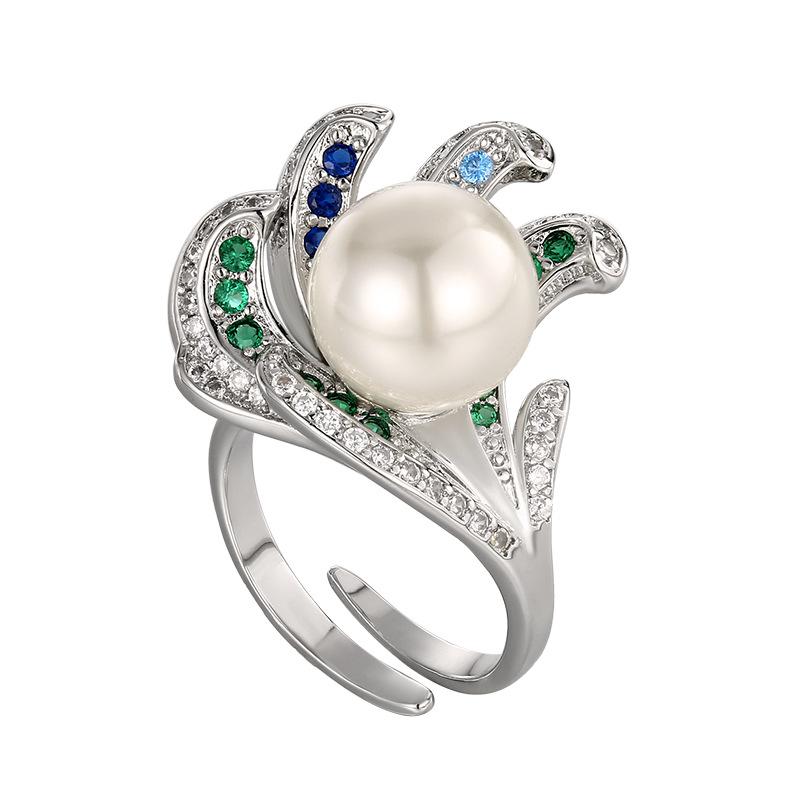 Jewelry Set Pearl Earrings Necklace Ring Australian White Silver Needle High-end Fashionable Women's Style