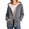 Simple solid color warm lamb fleece hooded sweater jacket autumn and winter fleece thickened warm lamb fleece jacket