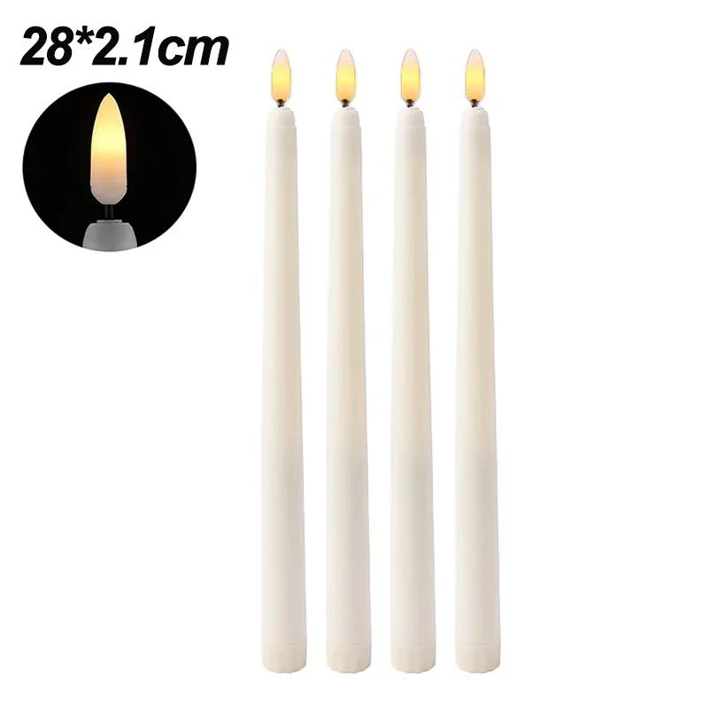 3/6 Stück LED Flammenlose elektronische Kerzen Batteriebetriebene Kegel langes Kerzenlicht für Party Hochzeit Heimdekoration Blinkende Lampe