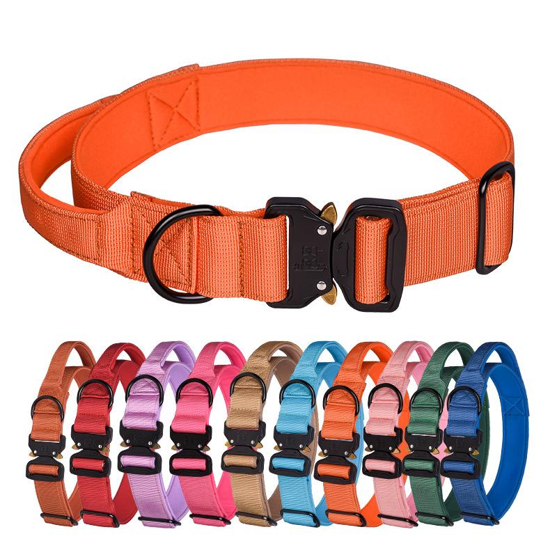 Tactical Collar Nylon Pet Collar Insert Buckle Outdoor Diving Cloth Lining Medium and Large Dog Collar