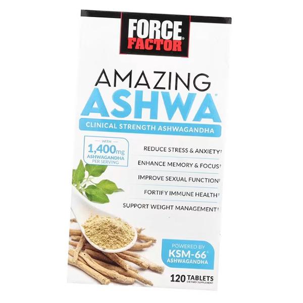 Ашваганда комплекс, Amazing Ashwa, Force Factor  120таб (71641007)