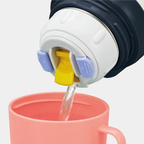 The-peacock Thermos Industry (The-peacock) Peacock Water Bottle, 0.36L/0.4L, 2-way Insulated, Stainless Steel Thermos Bottle, for Kids, One-Touch Cup,