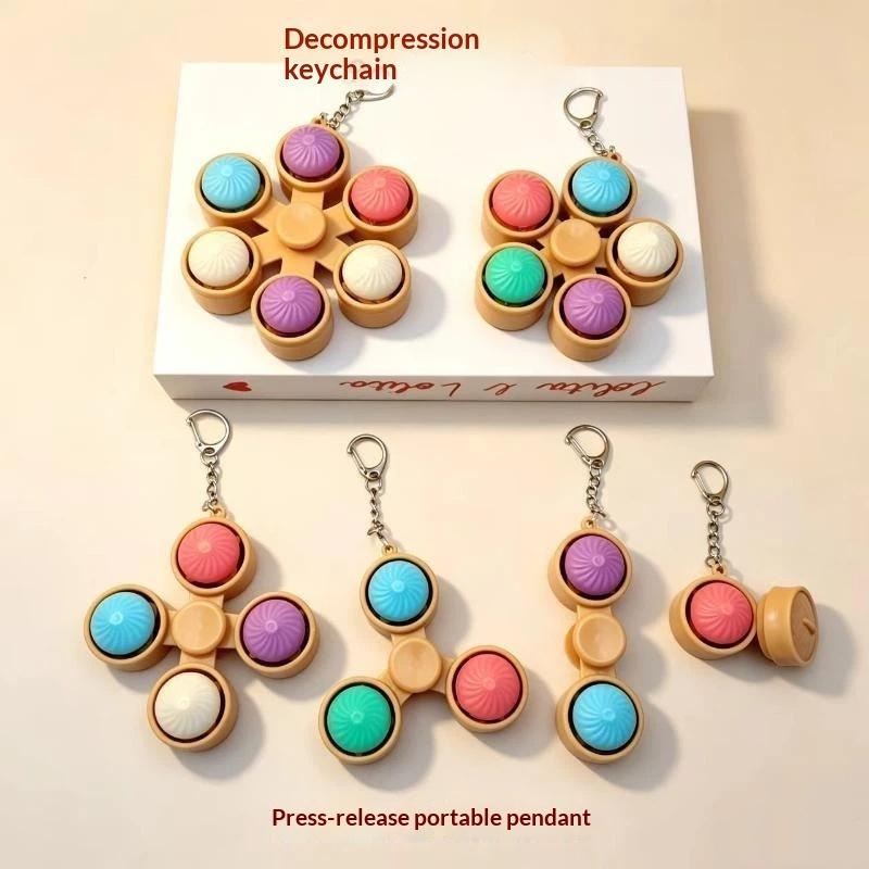 Portable Fidget Spinner Keychain With Pop Bubbles And Stress Relief Perfect For Kids Adults Daily Use Office Travel