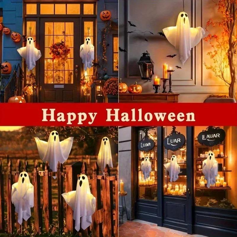 LED Flying Ghosts Halloween Hanging Decorations for Indoor & Outdoor Glow In The Dark for Front Yard Porch Tree Battery Operated