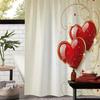 Romantic Valentine'S Day Creative Love Print Shower Curtain With 12 Hooks, Window Curtain
