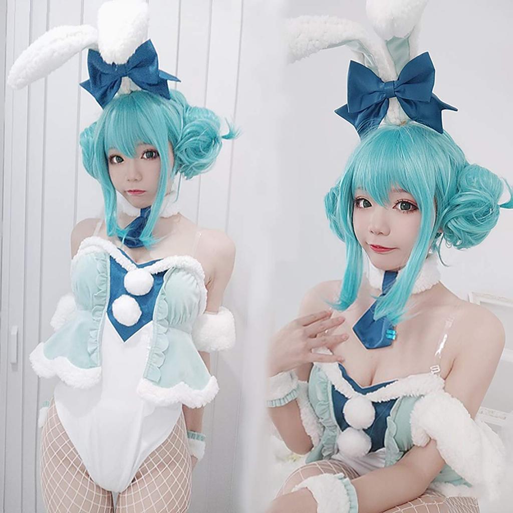 [Milky Time] Vocaloid Hatsune Miku Bunny Girl Cosplay with Wig for Women Rabbit