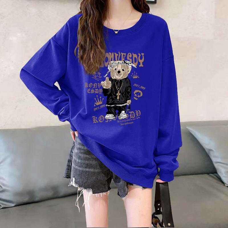 2025 new popular European products loose small man velvet thickened round neck no hat sweater women's spring, autumn and winter models