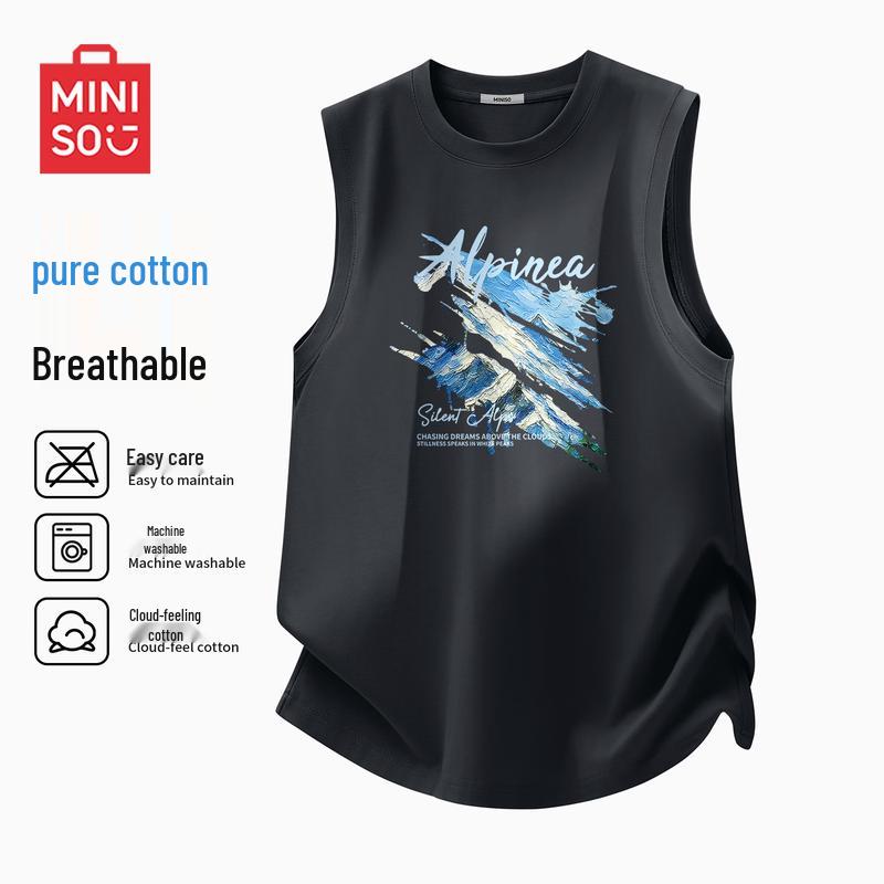 MINISO Men s Summer Trendy Cotton Tank Top 4XL