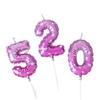 Rainbow Number Candle Digital 0-9 Birthday Party Decor Pink Balloons Gradient Candles Birth Wedding Anniversary Candle