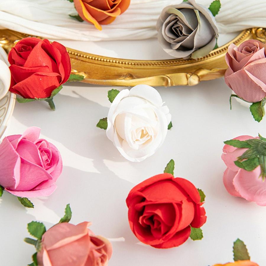 Artificial Flowers Silk Roses Head Home Wedding Dress Decor Festival Party DIY Display Boxes Craft Headdress Hotsale Accessories