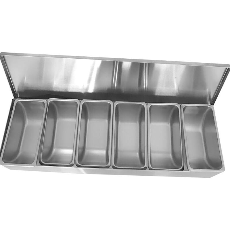 Xinjigaoge Stainless Steel 6-Compartment Condiment Box