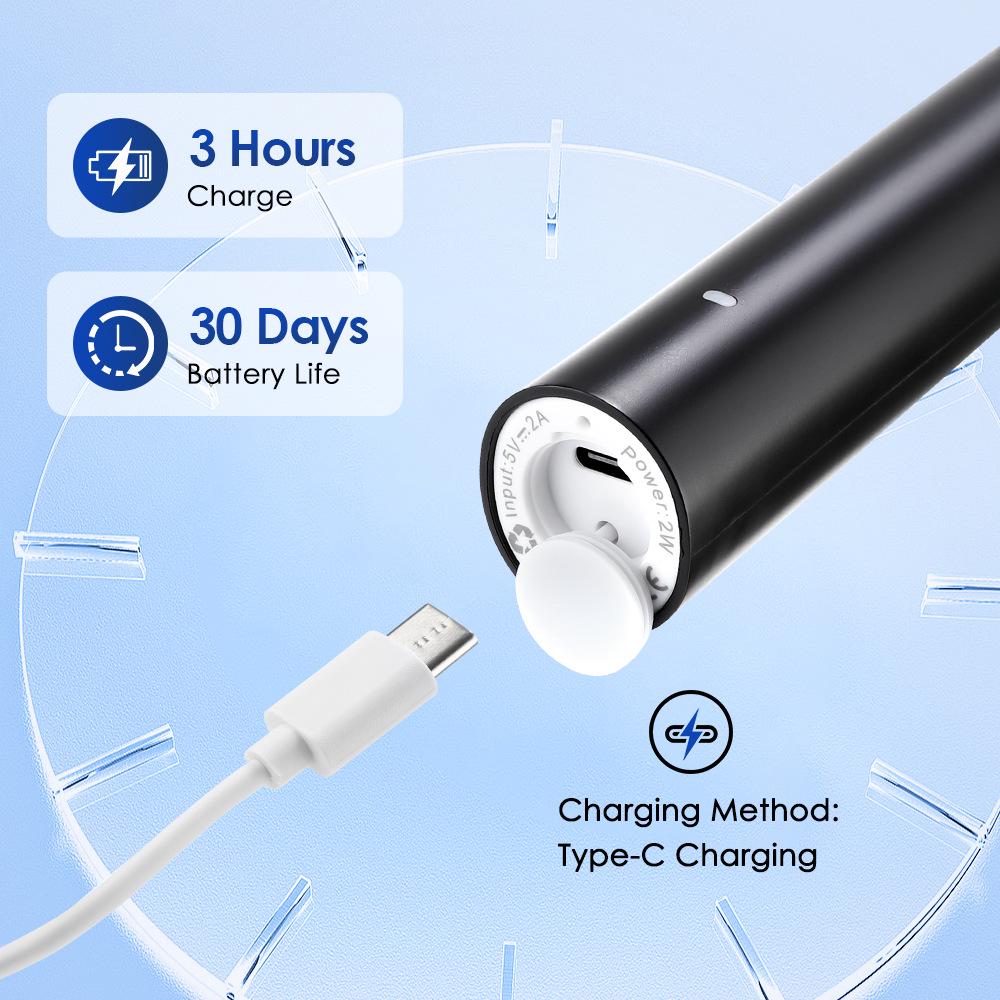 Rechargeable Couple's Electric Toothbrush with Soft Bristle Round Head & Rotating Action