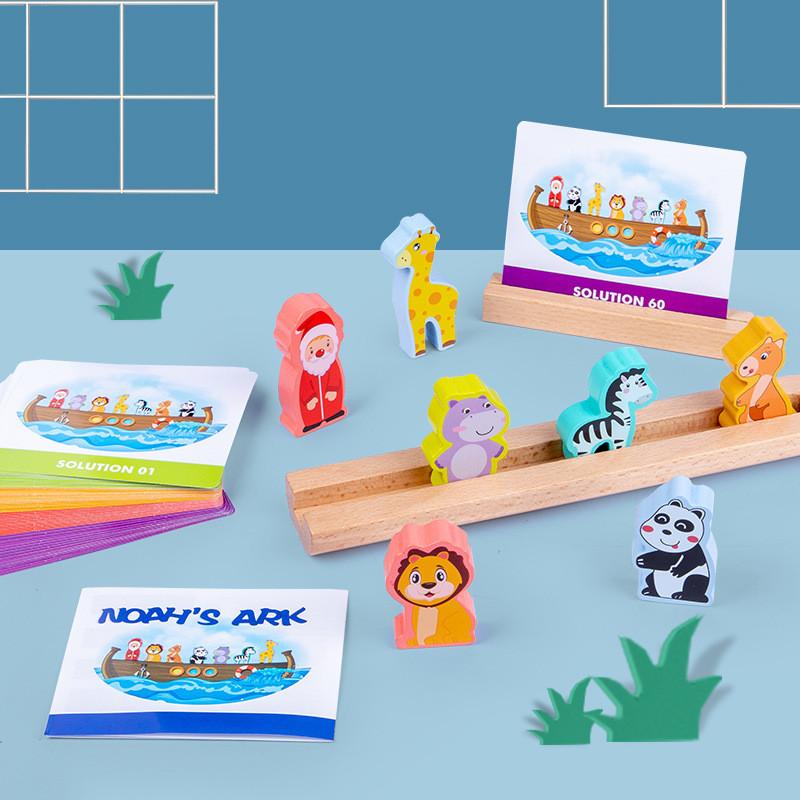 Noahs Ark Wooden Block Set For Early Childhood Cognitive Development