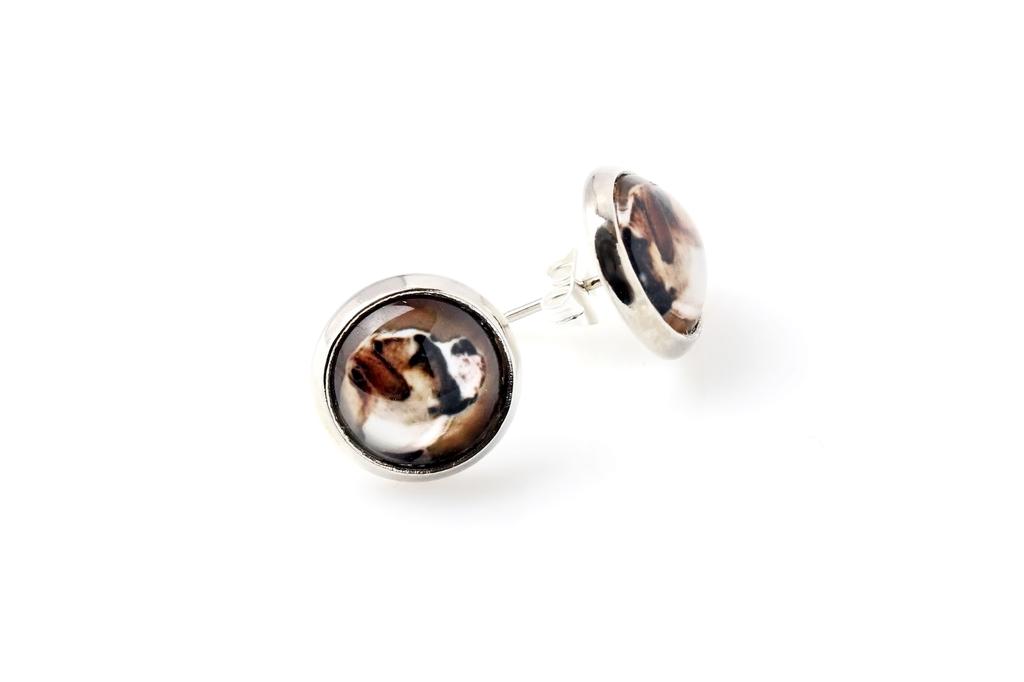 American Bulldog, Old Country Bulldog - earrings your photo handmade, own photo, jewelry from the Art.-Dog brand