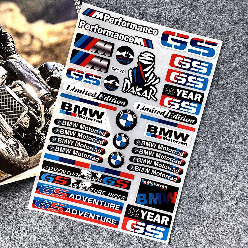 kfwhl7 Reflective Stickers for BMW Motorcycles - Helmet Decals with BMW Logo for G310GS/S1000RR/1200GS