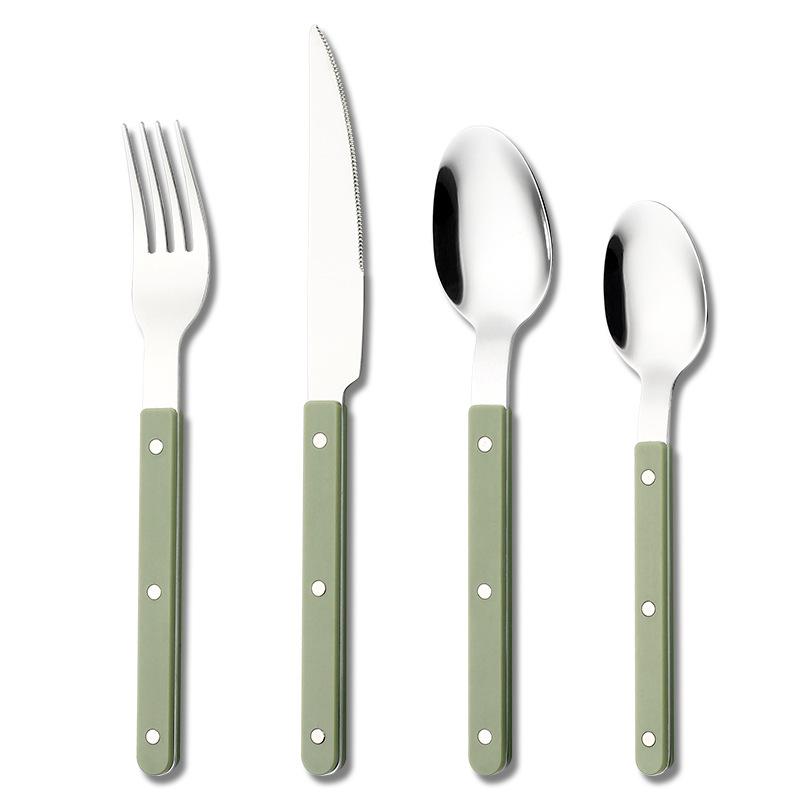 304 Stainless Steel Tableware 4 Pcs Set, Household Knife Fork Dessert Spoon, Restaurant Cutlery Sets with Stylish Designs