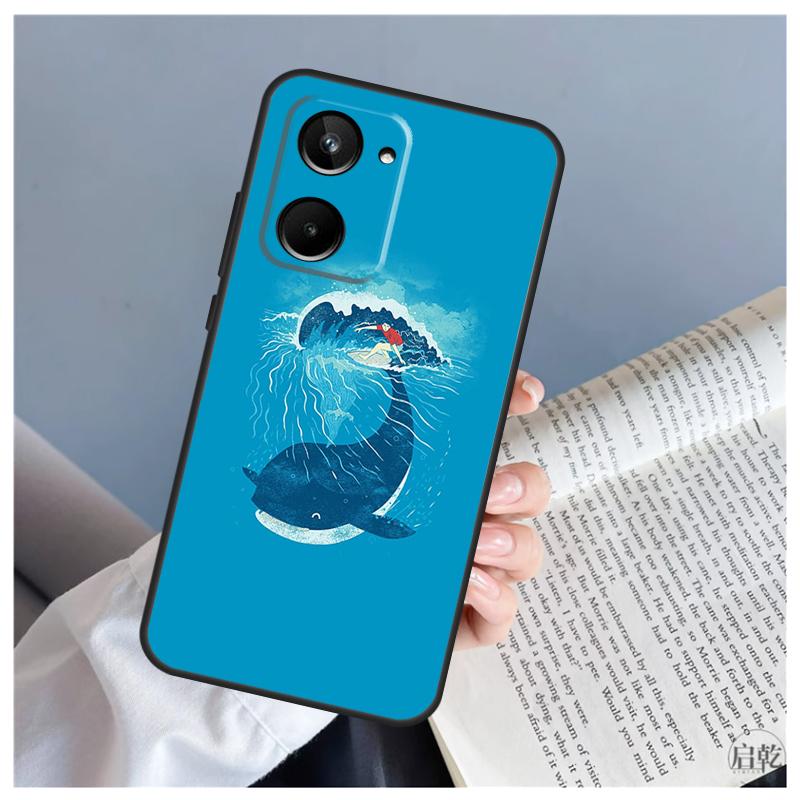 Blue Whale For Realme C61 C63 C71 C55 C67 C51 C75 C65 C53 C35 11 12 13 14 Pro Plus GT6 GT7 15 Pro Case