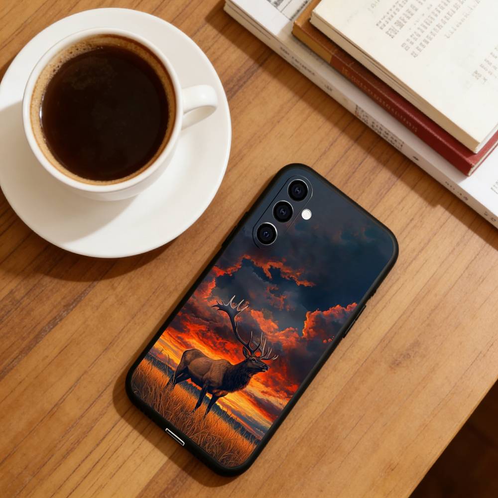 Deer hunting camo Phone Case For Samsung Galaxy A73,A72,A71,A70,A53,A52,A51,Others Soft Black Cover Samsung a42 5g