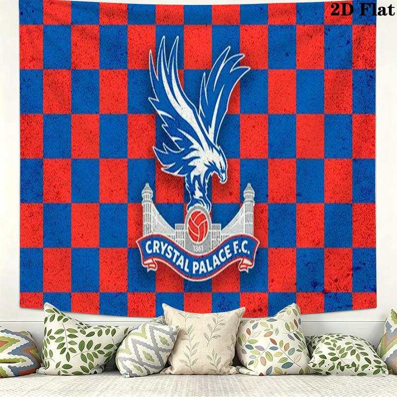 Tenture murale Crystal Palace FC Accrochage mural esthétique Couverture en tissu imprimé Tapisseries décoratives pour chambre à coucher salon Décoration d'intérieur