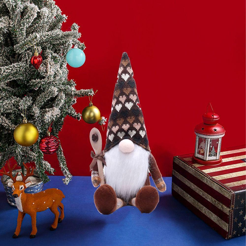 Cute Faceless Doll Creative Miniature Figurine Sculpture Coffee Rudolf Doll  Festival