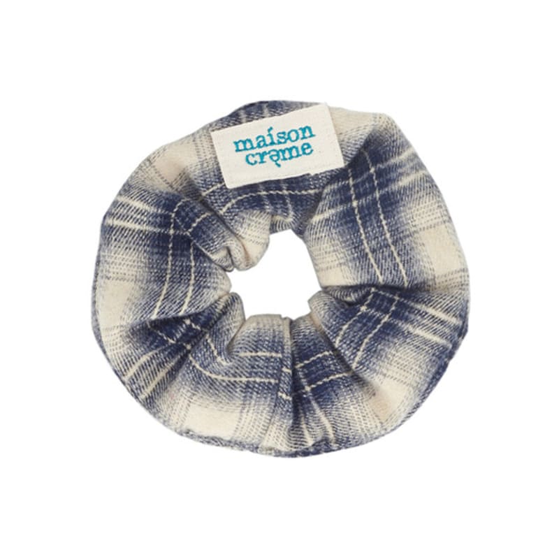 

maison creme Check flannel Scrunch _ ivory ivory
