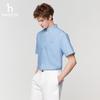 HAZZYS Men's Pure Cotton Solid Short Sleeve Loose Fit Shirt