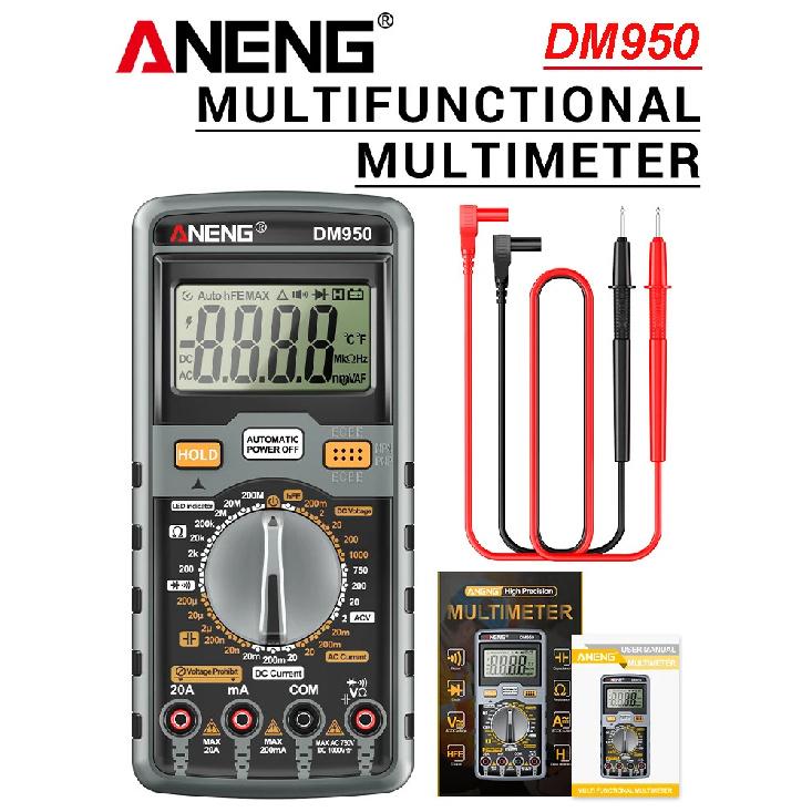 ANENG DM950 Multimeter Voltage Current Digital Tester High Precision hFE Transistor Capacitance Detected For Electrician Tools