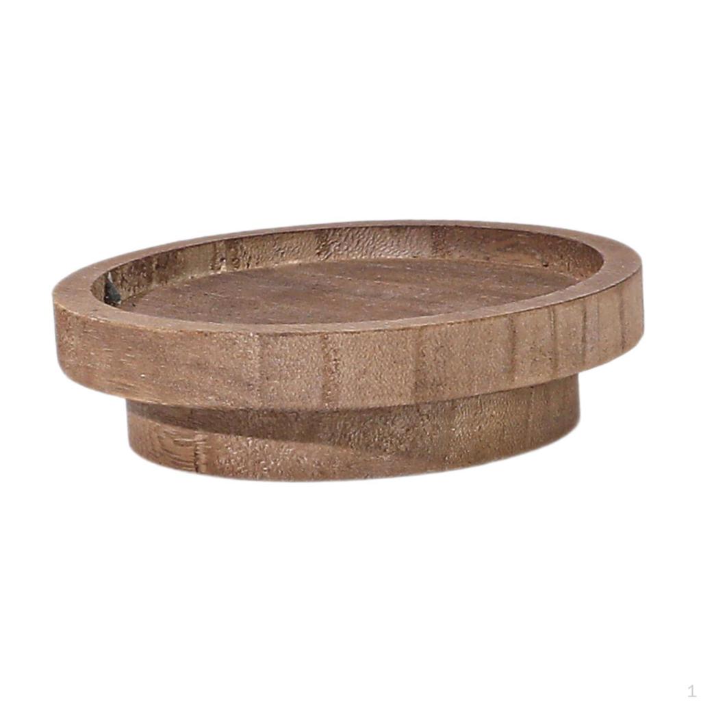 Decorative Round Wooden Tray, Serving Candle Holder for Table, Practical And Suitable