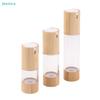 Bamboo & Glass Travel Spray Bottles Set - Refillable Cosmetic Containers for Lotion/Perfume, Leakproof Toiletry Bottles