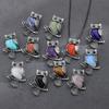 Vintage Cross Owl Crystal Stone Pendant Necklace for Men and Women - Classic Creative Design