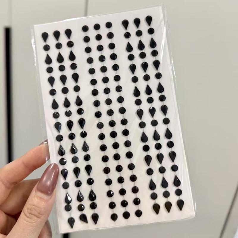 Vackra Glänsande Kristall Strass Pärla Stjärna 3D Klistermärken Scrapbok Telefonfodral DIY Dekorationer Dansuppvisning Smink Ansiktsklistermärken