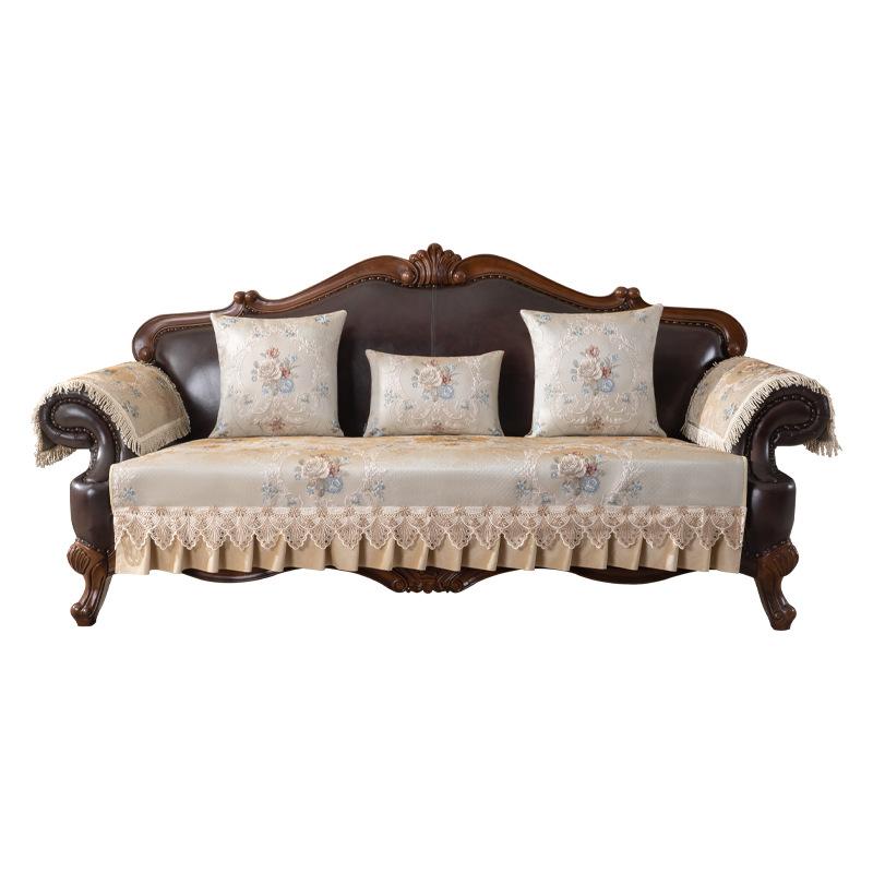Light Luxury Sofa Cushion European Retro Sofa Towel Cover Sofa Cushion Throw Pillow Seat Cushion Dirt-Resistant Cover Cloth Non-Slip Sofa Cover