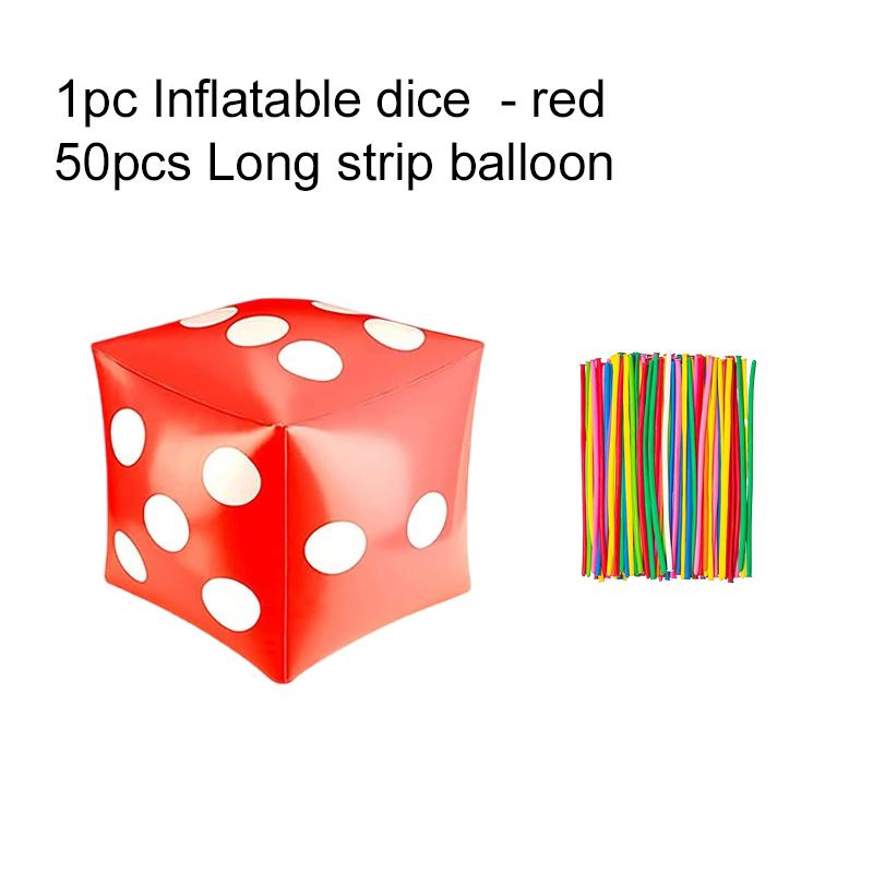 30cm Inflatable Dice Set with Pump Spiral/Long Strip Balloon Festival Gathering Decoration DIY Party Entertainment Supplies TMZ