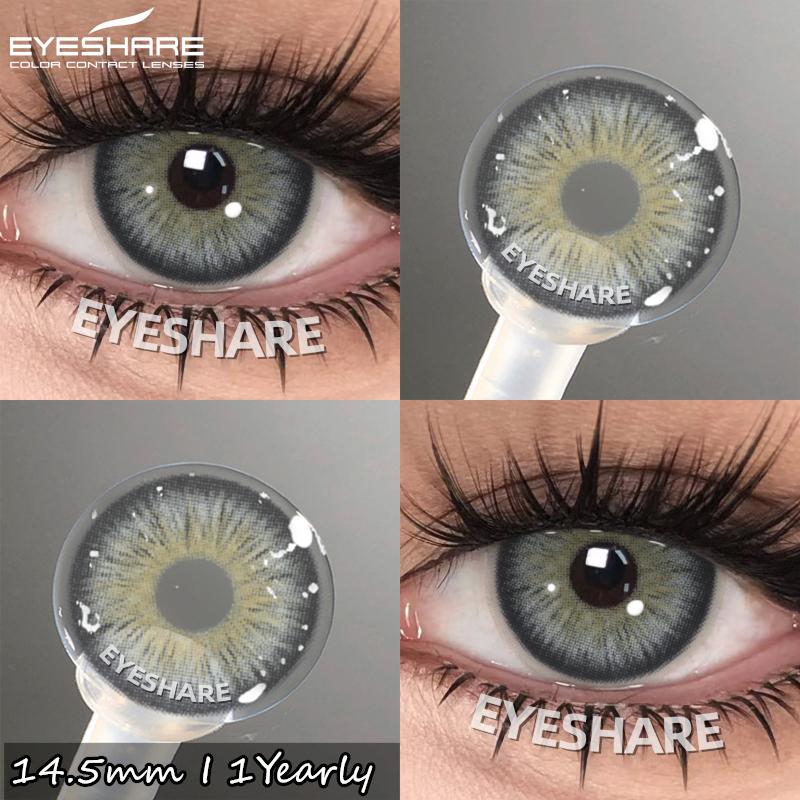 Eyeshare 2pcs NEW Natural Color Contact Lenses Fashion Blue Eyes Lenses Gray Beautiful Pupils Brown Eyes Contacts Colorful Lens