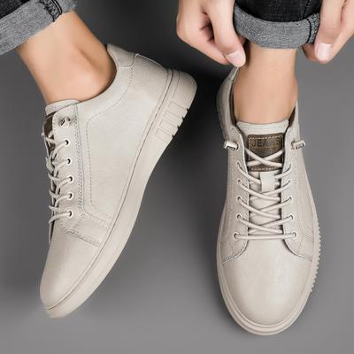 Ekte Lær Herre Sneakers Mann Komfortabel Fritidssko Ny Ankomst Business Skate Fottøy Menn Mote Snøring Herresko