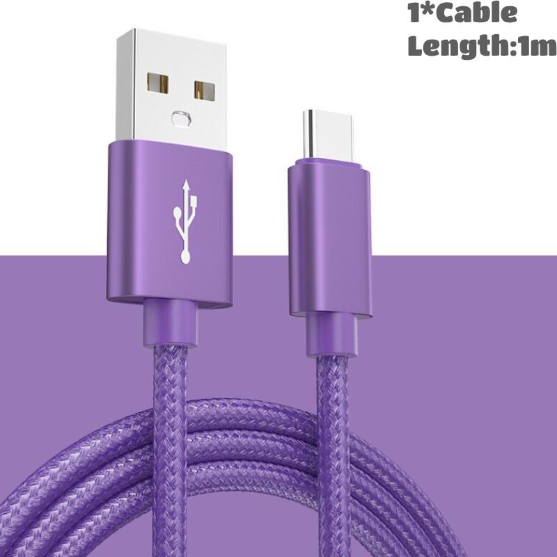 

Nylon 1m Android Fast Charge Usb Cable Black Weave Boxed 1M фіолетовий