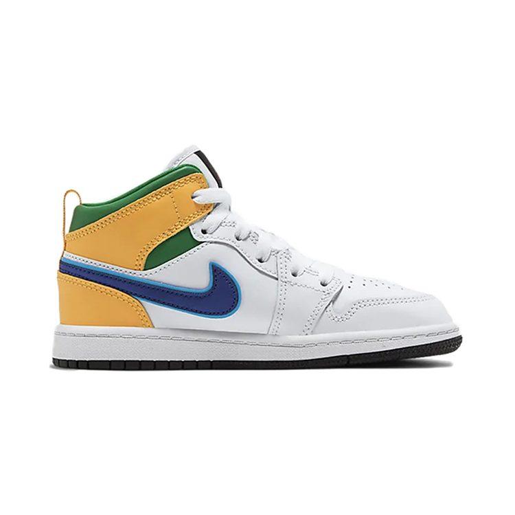 Jordan 1 Mid PS White Court Purple Teal 640734-128
